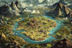 draw fantasy map illustration