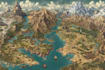 draw a fantasy map illustration isometric map