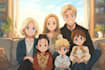 design unique anime family illustrations
