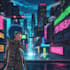 draw retro cyberpunk anime illustration