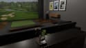 build 3d golf simulator room,virtual golf setup,sport center interior,cgi arena
