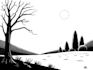 draw simple black and white illustration