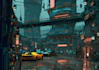create a cyberpunk futuristic city art