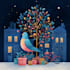 create a beautiful illustrated christmas card