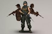 draw 2d game art military character design