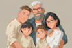 make cute anime family artwork