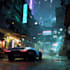 make a cyberpunk scifi futuristic city background art