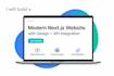 create a modern next js website design with API integration