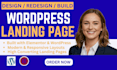 design responsive wordpress landing page with elementor, homepage design