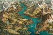 design fantasy map illustration or site in illustrator