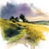 draw landscape drawing with watercolor painting illustration