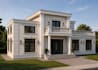 design luxury villa exterior with realistic 3d render