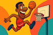draw sport illustration football tennis basketball golf in caricature art style
