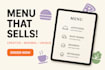 design a professional restaurant menu with a modern layout