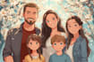 make unique anime family illustrations for gifts