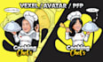 draw avatar for profile picture, business, social media