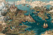 make a fantasy map illustration or site in illustrator