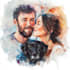 do custom water colour portraits couples, pets, loved ones