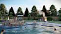 design landscape, house backyard and swimming pool