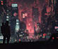 do a cyberpunk futuristic city