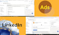 setup linkedin ads and create or optimize your page and profile