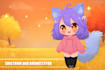 design logo with cute anime mascot, chrioptera