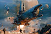 create a sci fi spaceship art