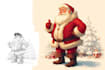 illustrate christmas card, christmas character