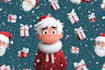 design your santa cartoon christmas logo
