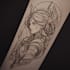 tattoo illustration anime style in lines