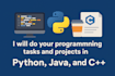 do python java and cpp programming task