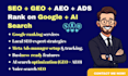 rank boost website with SEO GEO aeo optimization google ads strategy