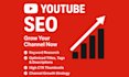 do full youtube channel SEO, video optimization, and management to boost growth
