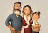 draw your office christmas card, holiday funny cartoon