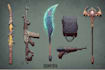design creative concept art of weapons and items