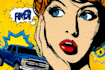 draw a retro pop art roy lichtenstein style
