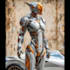 do  cyberpunk, sci fi, robot, mecha character concept art