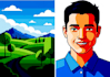 do a face into color vector art portrait and illustration