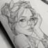 tattoo illustration anime style in lines