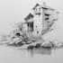 sketch landscape, house or building