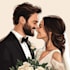 draw couple portrait, wedding illustration