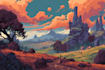 create fantasy landscape and environment illustrations
