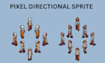 pixel art character, 8bit, pixel sprite sheet, direction sprite, pixel animation