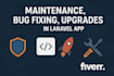 maintenance, bug fixing, upgrades features in laravel app