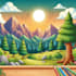 cartoon realistic concept art, game art, fan art, background illustration