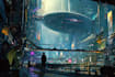 do cyberpunk futuristic city art