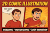 create 2d comic illustration and animation webcomic motion comic loop animation