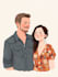 do watercolor couple portrait custom couple