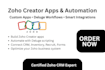 build custom zoho creator apps deluge workflows, automation