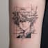 tattoo illustration anime style in lines